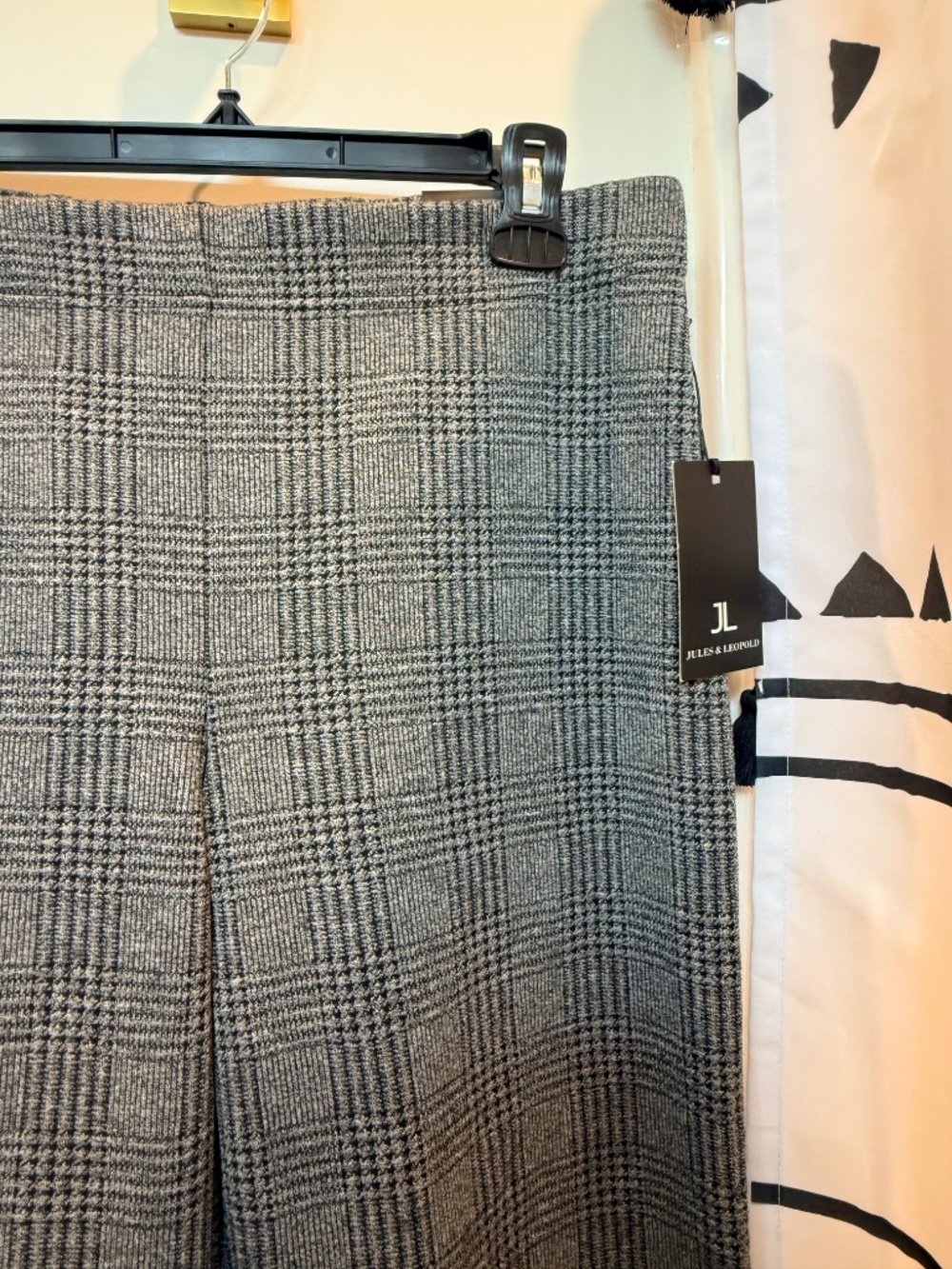 Jules & Leopold Gray Plaid Wide Leg Pants - New With Tags - Picture 2 of 3
